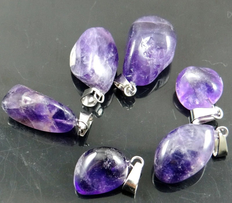 Natural Stone Purple Quartz Crystal Pendant for Women Jewelry Making