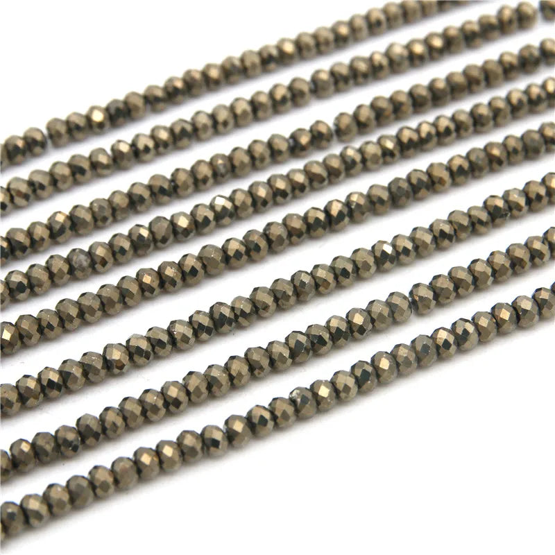 Pyrite Small Beads Faceted Abacus Shape 1.6x2/2x3/2x4mm Jewelry Making