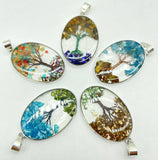 7 Chakra Quartz Crystal Tree Pendant Charms 10Pcs