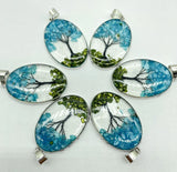 7 Chakra Resin Reiki Healing Tree Pendant Charms - DIY Jewelry Making - 10pcs