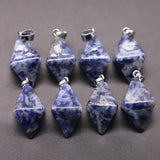 Natural Stone Quartz Crystal Double Sided Pyramid Pendant
