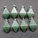 Natural Stone Quartz Crystal Double Sided Pyramid Pendant