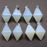Natural Stone Quartz Crystal Double Sided Pyramid Pendant