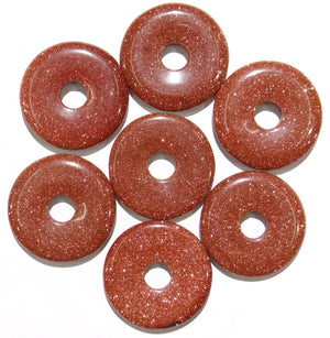 12pcs Natural Stone Quartz Circle Donut Charms Pendants