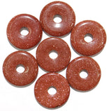 12pcs Natural Stone Quartz Circle Donut Charms Pendants