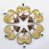 Natural Stone Quartz Crystal Pendant 7 Chakra Reiki Healing Tree Heart Pendants
