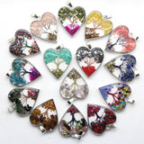 Natural Stone Quartz Crystal Pendant 7 Chakra Reiki Healing Tree Heart Pendants