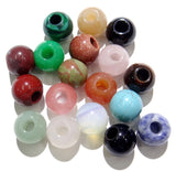 Quartz Crystal Round Big Hole Beads 12*14MM Pendant for DIY Jewelry Making
