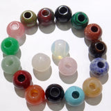 Quartz Crystal Round Big Hole Beads 12*14MM Pendant for DIY Jewelry Making