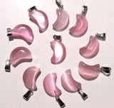 50pcs Natural Stone Quartz Crystal Tiger Eye Aventurine Opalite Moon Pendant