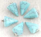 Natural Stone Charms Pendant 24pcs for DIY Necklace Making