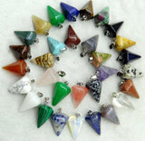 Natural Stone Charms Pendant 24pcs for DIY Necklace Making