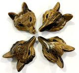 Natural Stone Quartz Crystal Tiger Eye Fox Shape Pendant DIY Jewelry 2pcs