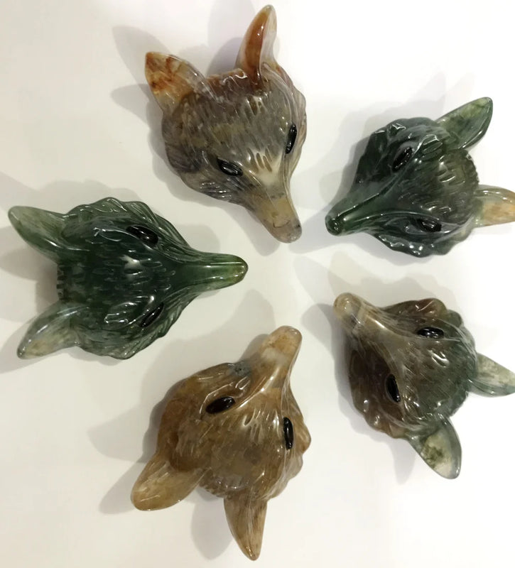 Natural Stone Quartz Crystal Tiger Eye Fox Shape Pendant DIY Jewelry 2pcs