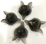 Natural Stone Quartz Crystal Tiger Eye Fox Shape Pendant DIY Jewelry 2pcs