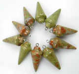 Natural Stone Quartz Crystal Pendulum Pendant For DIY Necklaces 12Pcs