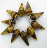 Natural Stone Quartz Crystal Pendulum Pendant For DIY Necklaces 12Pcs