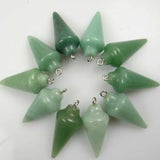 Natural Stone Quartz Crystal Pendulum Pendant For DIY Necklaces 12Pcs