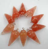Natural Stone Quartz Crystal Pendulum Pendant For DIY Necklaces 12Pcs