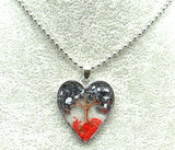 7 Chakra Reiki Healing Tree Heart-shaped Pendant for Diy Jewelry Making Necklace
