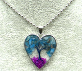 7 Chakra Reiki Healing Tree Heart-shaped Pendant for Diy Jewelry Making Necklace