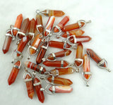 Natural Stone Quartz Crystal Turquoises Agates Pillar Charms Chakra Pendant