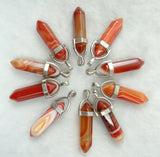 Natural Stone Quartz Crystal Turquoises Agates Pillar Charms Chakra Pendant