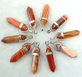 Natural Stone Quartz Crystal Turquoises Agates Pillar Charms Chakra Pendant