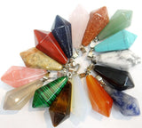 12PCS Natural Stone Quartz Crystal Pendant for DIY Jewelry Making