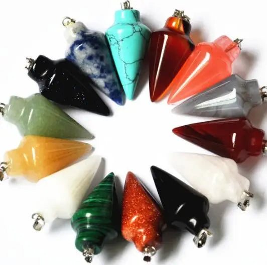 Stone Quartz Crystal Turquoises Tiger Eye Hexagonal Pendants
