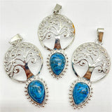 Natural Stone Quartz Crystal Tree of Life Pendant Charm DIY Jewelry Making
