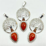 Natural Stone Quartz Crystal Tree of Life Pendant Charm DIY Jewelry Making