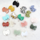 8PC Natural Stone Carved Bat Pendant for DIY Jewelry Making Necklace