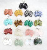 8PC Natural Stone Carved Bat Pendant for DIY Jewelry Making Necklace