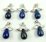 Quartz Crystal Pendant Angel Wings Fairy Water Drop Shape DIY Necklace