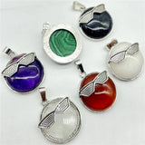 Crystal Tiger Eye Opal Sunglasses Pendant Charm Round Pendants