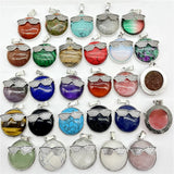 Crystal Tiger Eye Opal Sunglasses Pendant Charm Round Pendants
