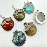 Crystal Tiger Eye Opal Sunglasses Pendant Charm Round Pendants