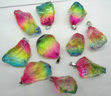 Natural Stone Quartz Crystal Tiger Eye Turquoises Charms Pendants