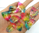 Natural Stone Quartz Crystal Tiger Eye Turquoises Charms Pendants