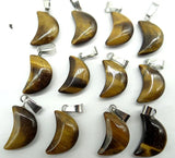 Natural Stone Charms Moon Pendants for DIY Jewelry Making