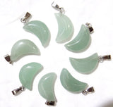 Natural Stone Charms Moon Pendants for DIY Jewelry Making