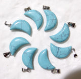 Natural Stone Charms Moon Pendants for DIY Jewelry Making
