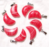 Natural Stone Charms Moon Pendants for DIY Jewelry Making