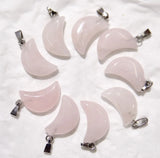 Natural Stone Charms Moon Pendants for DIY Jewelry Making