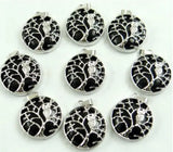 Natural Stone Quartz Crystal Tiger Eye Turquoises Tree of Life Pendant