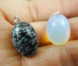 Natural Stone Quartz Crystal Oval Pendant for DIY Jewelry Making