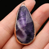 Natural Stone Quartzs Long Water Drop Reiki Heal Amethysts Pendant