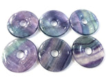 Rainbow Fluorite 30mm Donut Charm Pendant for DIY Jewelry Making - 5pcs/lot