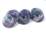 Rainbow Fluorite 30mm Donut Charm Pendant for DIY Jewelry Making - 5pcs/lot